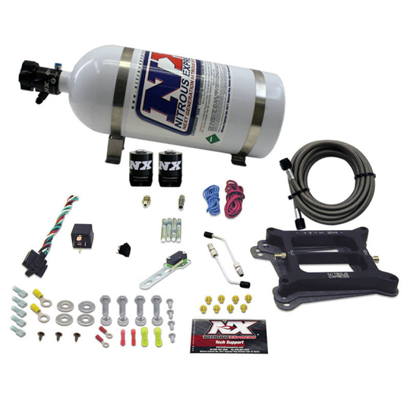 Nitrous Express 4150 4-BBL/Alcohol Nitrous Kit (100-500HP) w/10lb Bottle Nitrous Systems Nitrous Express