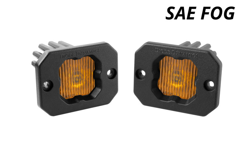 Diode Dynamics Stage Series C1 LED Pod - Yellow SAE Fog Flush ABL (Pair) Light Accessories and Wiring Diode Dynamics