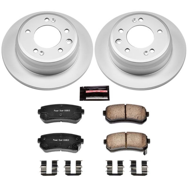 Power Stop 09-12 Hyundai Elantra Rear Z17 Evolution Geomet Coated Brake Kit Brake Kits - Performance Blank PowerStop