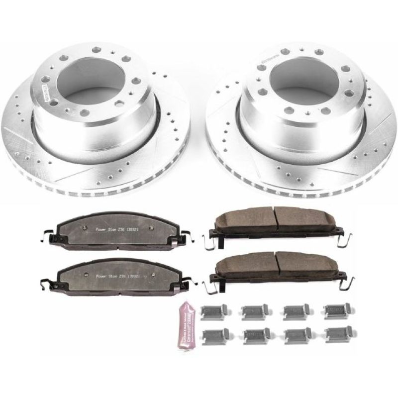 Power Stop 13-18 Ram 3500 Rear Z36 Truck & Tow Brake Kit Brake Rotors - Slot & Drilled PowerStop