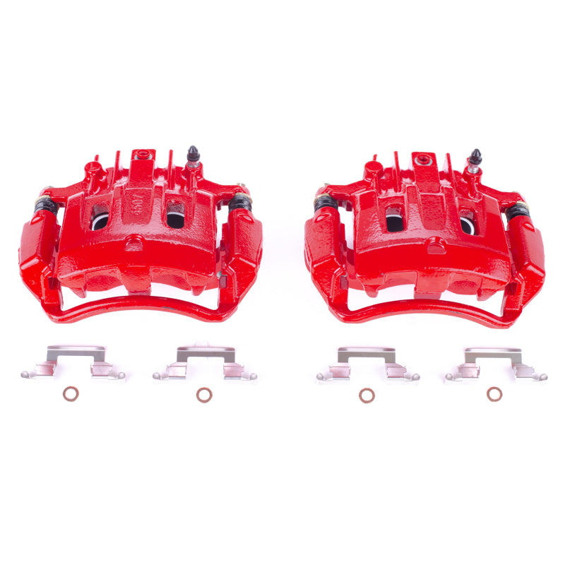 Power Stop 2000 Ford Excursion Rear Red Calipers w/Brackets - Pair Brake Calipers - Perf PowerStop