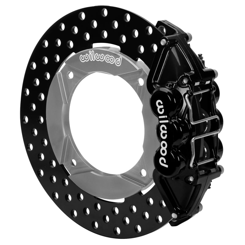 Wilwood 2014+ Polaris RZR XP 1000 Rear Kit 11.25in Drilled - Black Brake Kits - Performance Drill Wilwood