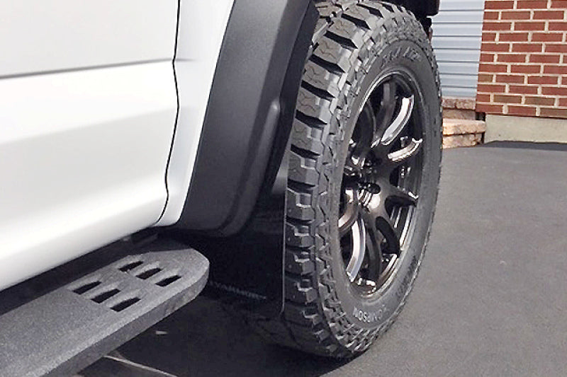 Rally Armor 17-20 Ford F-150 Raptor Gen 2 Black UR Mud Flap w/White Logo Mud Flaps Rally Armor