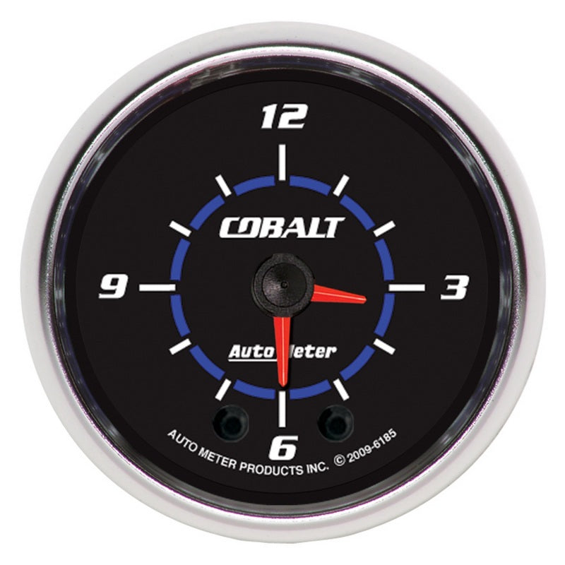 Autometer Cobalt 2-1/16in 12 Hour Analog Clock Gauges AutoMeter