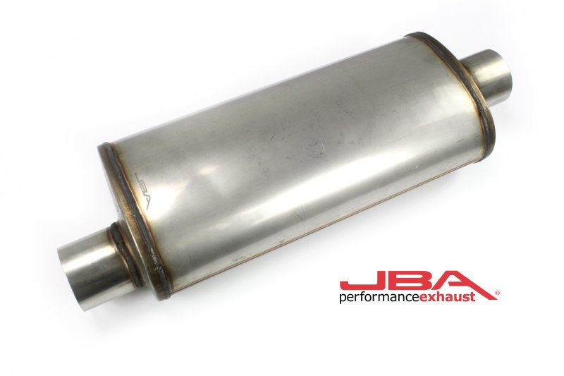 JBA Universal Chambered Style 304SS Muffler 18x8x5 3in Inlet Diameter Offset/Center Muffler JBA