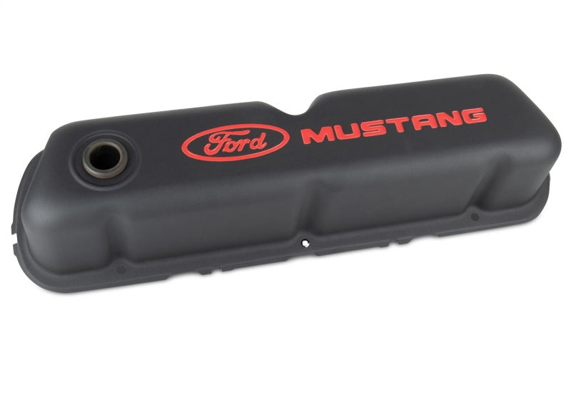 Ford Mustang Logo Black Crinkle Valve Cover Valve Covers Ford Racing