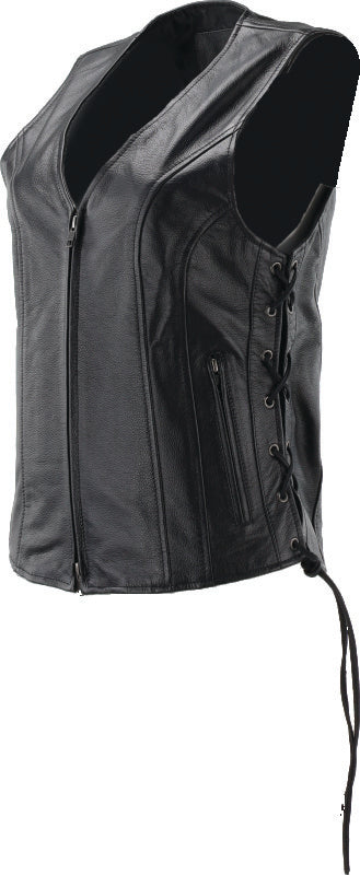 Kuryakyn Leather By River Road Sapphire Leather Vest Black Womens - Small Vests Kuryakyn