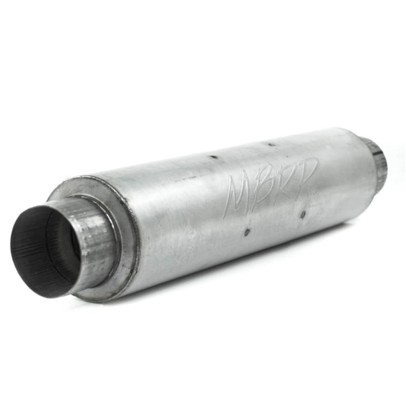 MBRP Universal Quiet Tone Muffler 4in Inlet/Outlet 24in Body 6in Dia 30in Overall Aluminum Muffler MBRP