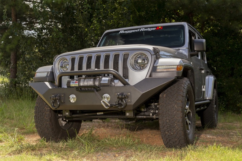 Rugged Ridge Spartan Front Bumper HCE W/Overrider 18-20 Jeep Wrangler JL/JT Bumpers - Steel Rugged Ridge