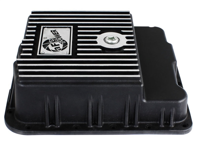 aFe Transmission Pan (Black w/ Machined Fins) GM Trucks 99-16 (4L60-E/4L60E/4L65E/4L70E/4L75E) Diff Covers aFe