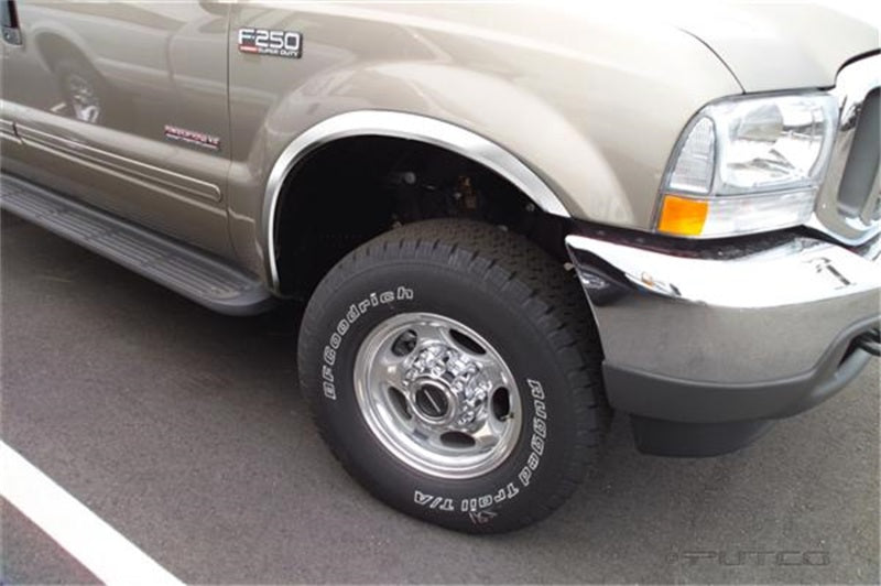 Putco 99-07 Ford SuperDuty Pickup - Full Stainless Steel Fender Trim Exterior Trim Putco