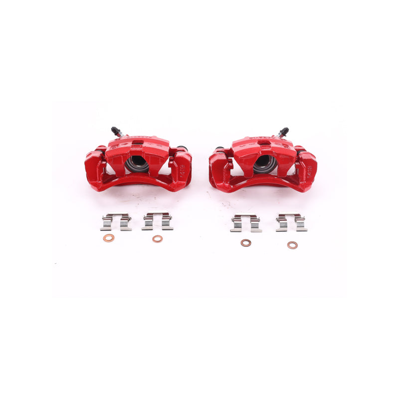 Power Stop 95-98 Subaru Impreza Rear Red Calipers w/Brackets - Pair Brake Calipers - Perf PowerStop