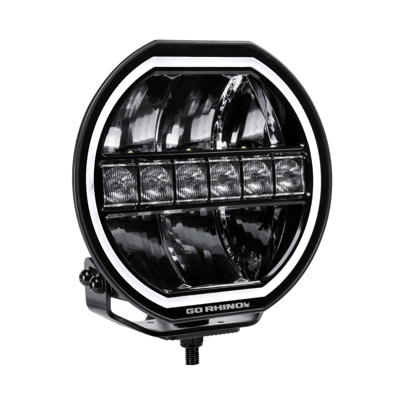 Go Rhino Xplor Blackout Series Maxline LED Hi/Low Beam w/Multi DRL (Surface Mount) 9in. - Blk Light Bars & Cubes Go Rhino