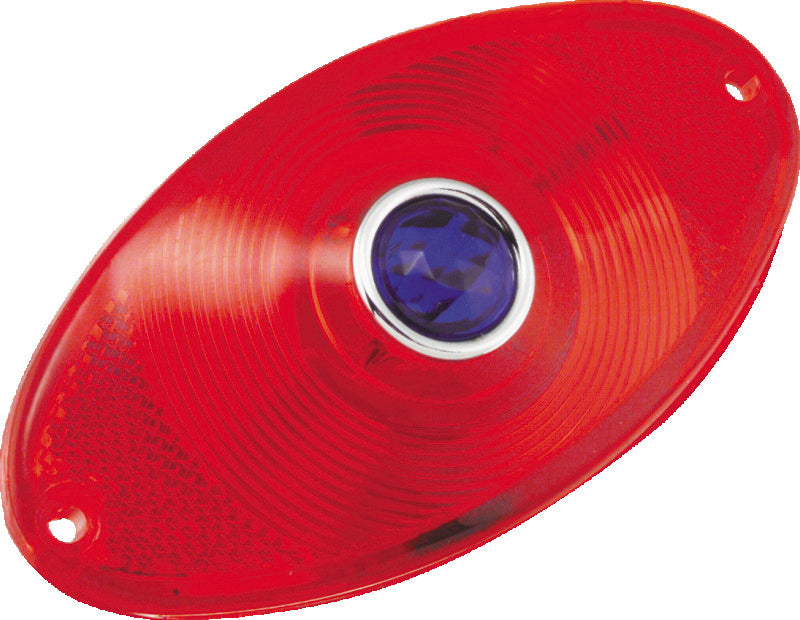 Bikers Choice Replacement Red Cat Eye Taillight Lens With Blue Dot Custom Tail Lights Bikers Choice