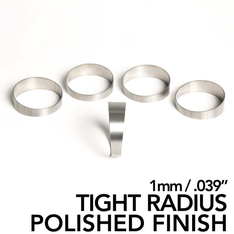 Ticon Industries 2.5in Diameter 1.26D Tight Radius 1mm/.039in Polished Titanium Pie Cut - 5pk Titanium Tubing Ticon
