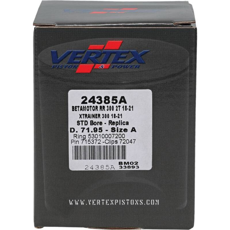 Vertex Piston 18-21 Beta RR 2T 300 300cc Cast Replica Piston Kit Piston Sets - Powersports Vertex Pistons
