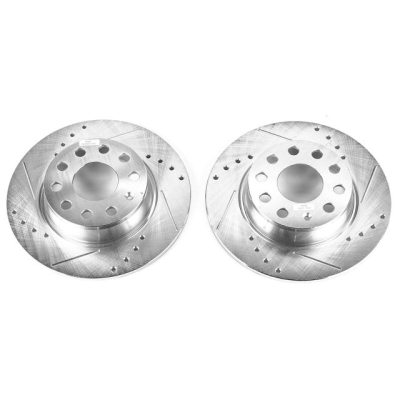 Power Stop 10-13 Audi A3 Rear Evolution Drilled & Slotted Rotors - Pair Brake Rotors - Slot & Drilled PowerStop