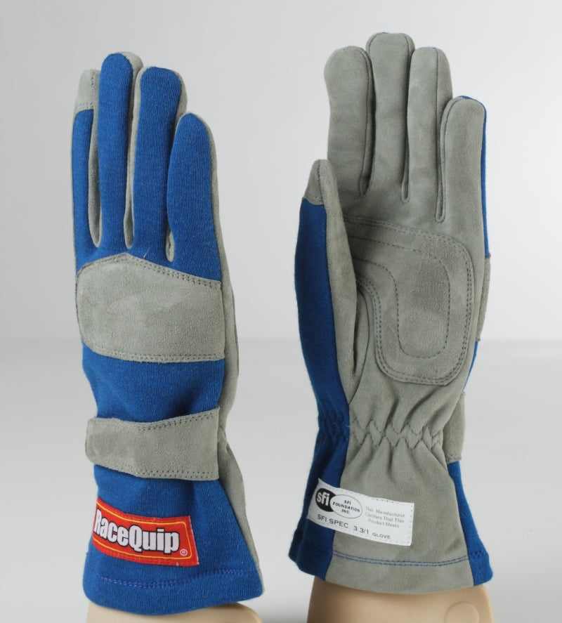 RaceQuip Blue 1-Layer SFI-1 Glove - Large Racing Gloves Racequip