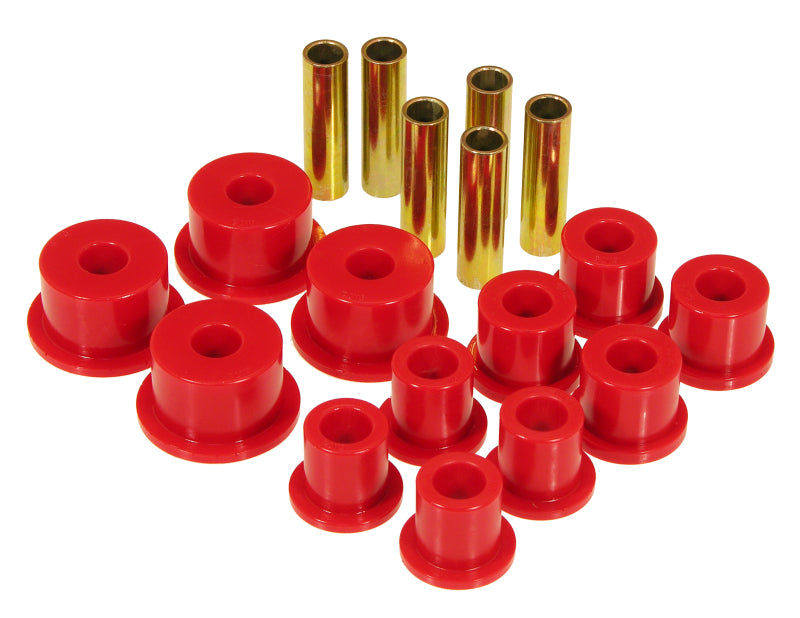 Prothane 74-91 Jeep Cherokee Front Spring & Shackle Bushings (w/ 2in OD Main Eye) - Red Bushing Kits Prothane