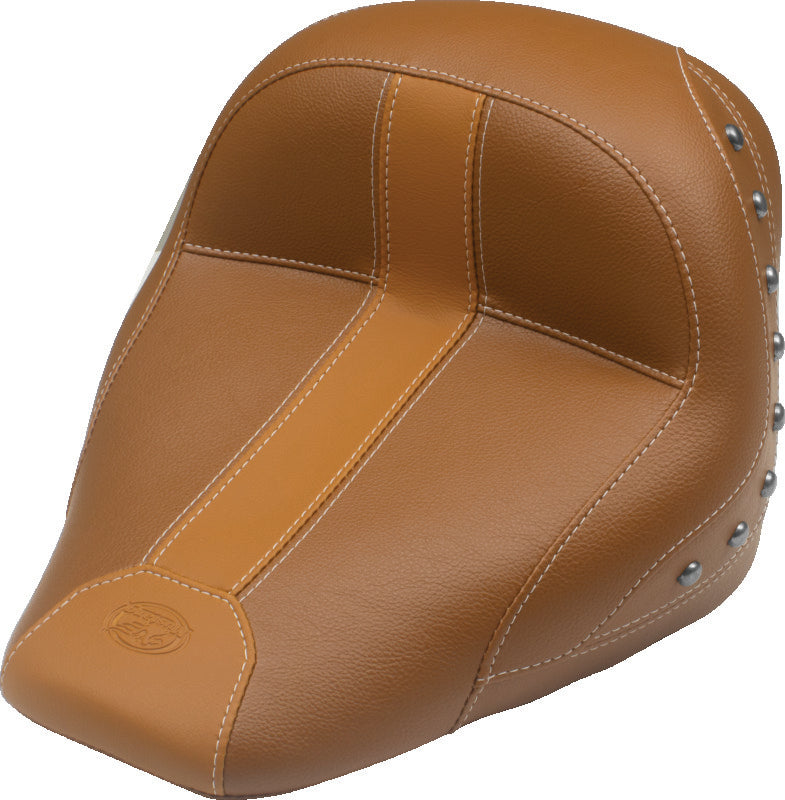 Mustang 15-21 Indian Scout Standard Touring Solo Seat w/Studs - Brown Solo Motorcycle Seats Mustang Motorcycle