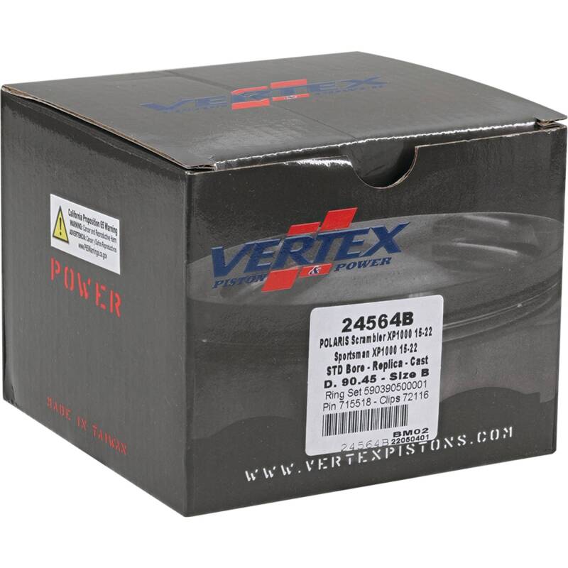 Vertex Piston 16-18 Polaris Scrambler 1000 Tractor 1000cc Cast Replica Piston Kit Piston Sets - Powersports Vertex Pistons