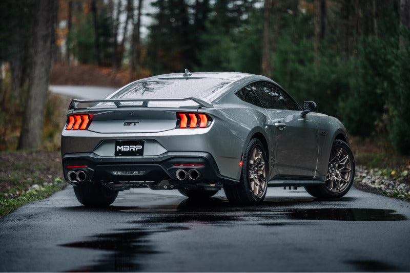 MBRP 2024+ Ford Mustang 5.0L T304 SS 3in Cat-Back Exhaust w/ Quad Carbon Fiber Tips (Valve Delete) Catback MBRP