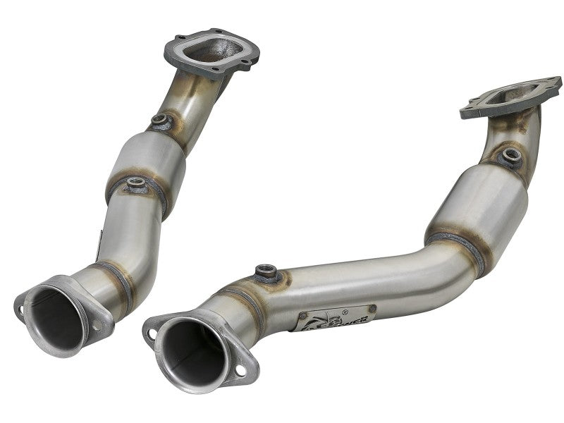 aFe POWER 14-18 Chevrolet Corvette C7 & Z06 Twisted Steel 3in 304 Stainless Steel Mid Pipe w/ Cat X Pipes aFe