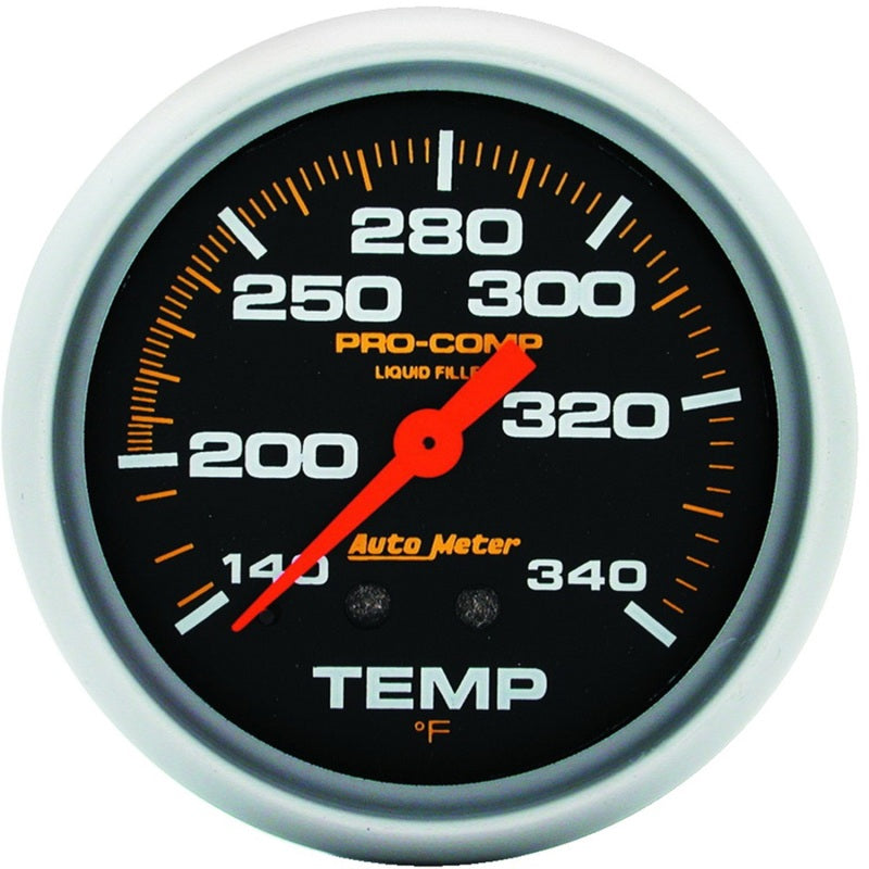 AutoMeter Gauge Temperature 2-5/8in. 140-280 Deg. F Liquid Filled Mech 8ft. Pro-Comp Gauges AutoMeter