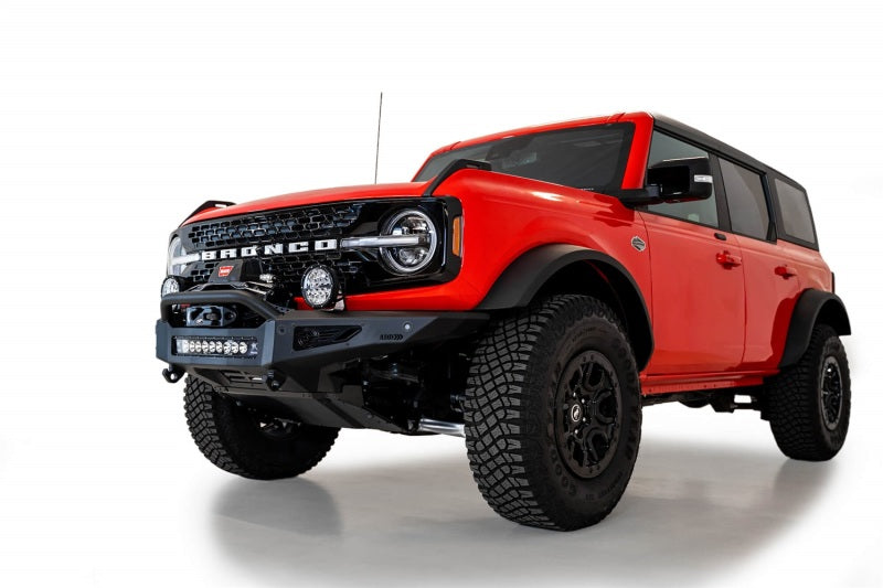 Addictive Desert Designs 2021+ Ford Bronco Rock Fighter Front Bumper - Hammer Black Bumpers - Steel Addictive Desert Designs