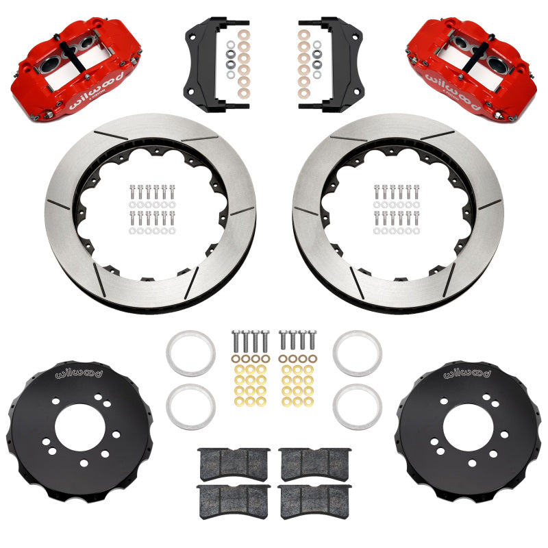 Wilwood 89-98 Nissan 240SX/89-94 Skyline/90-96 300ZX Superlite 6R Fr BBK w/ 12.88in SLT Rotors - Red Big Brake Kits Wilwood