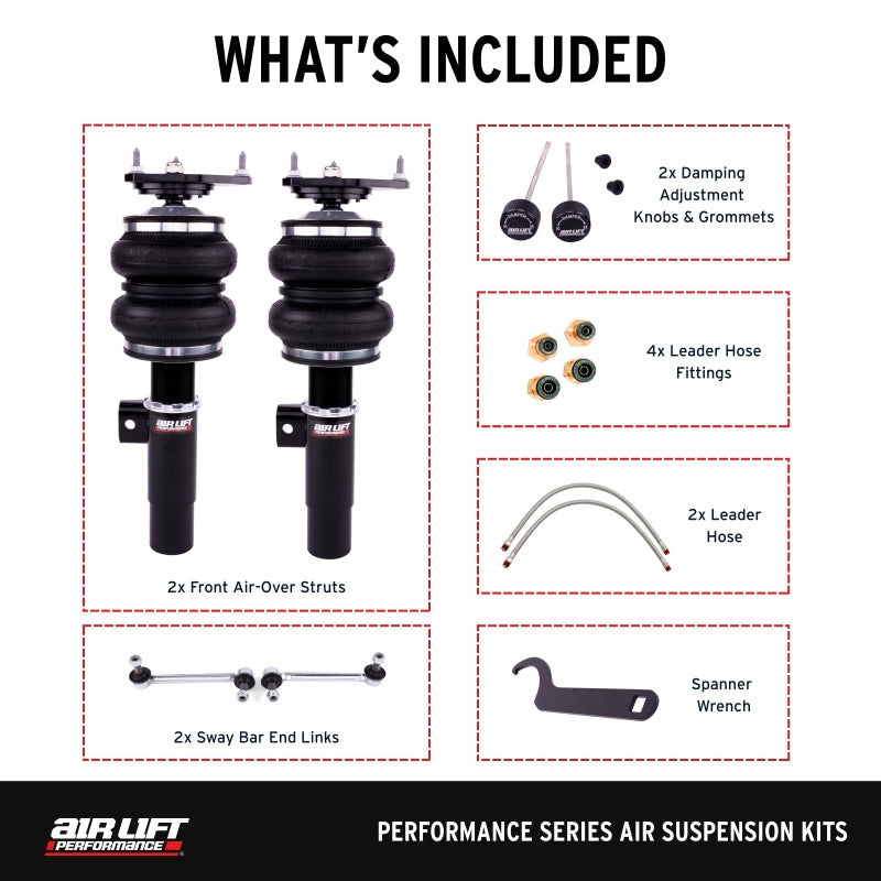 Air Lift 05-14 Audi A3 / 06-14 Volkswagen GTI Performance Front Kit Air Suspension Kits Air Lift