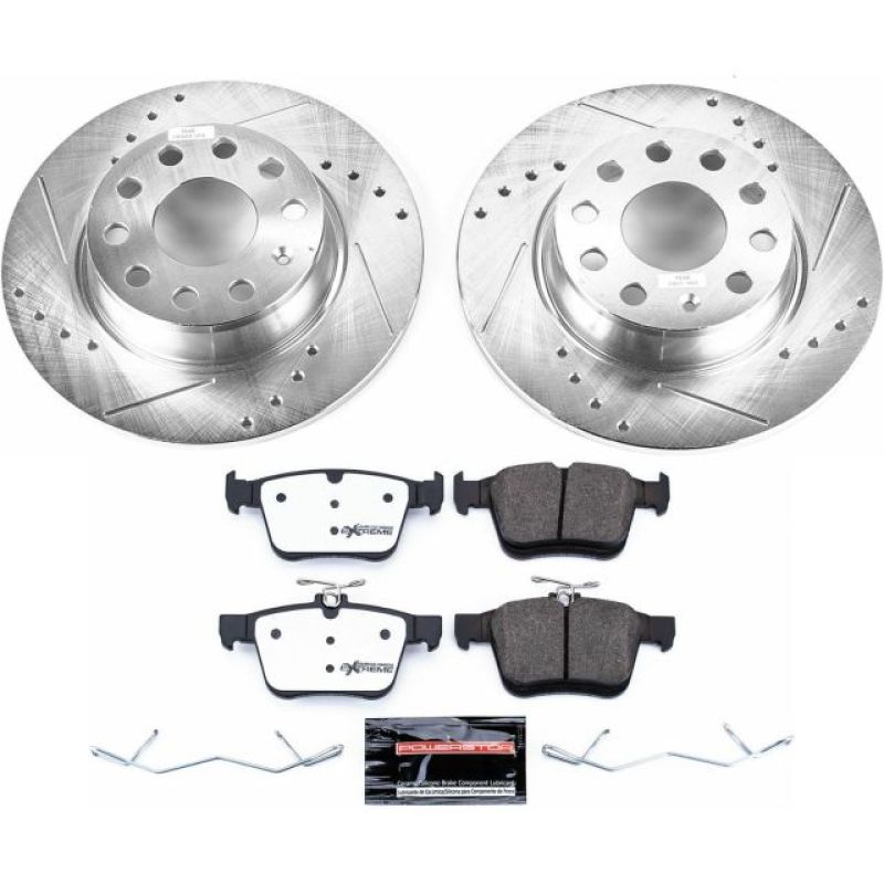 Power Stop 15-18 Audi A3 Rear Z26 Street Warrior Brake Kit Brake Kits - Performance D&S PowerStop