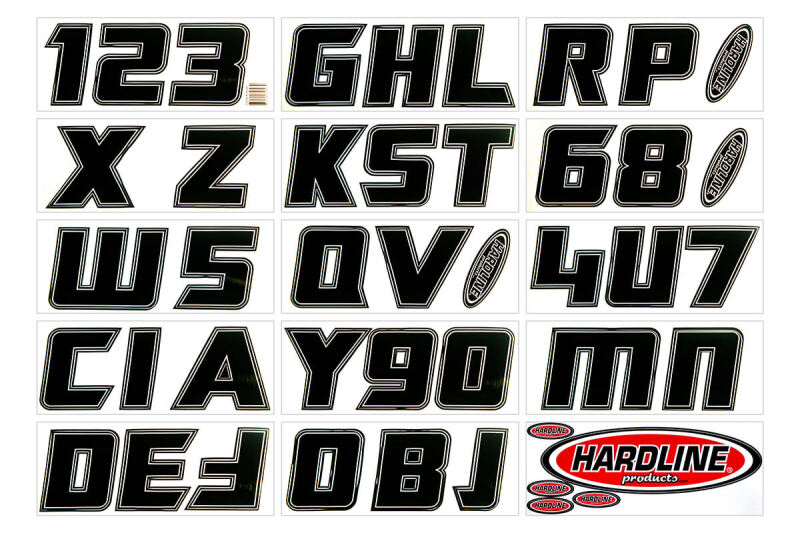 Hardline Boat Lettering Registration Installation Kit 3 in. - 900 Black Stickers/Decals/Banners Hardline
