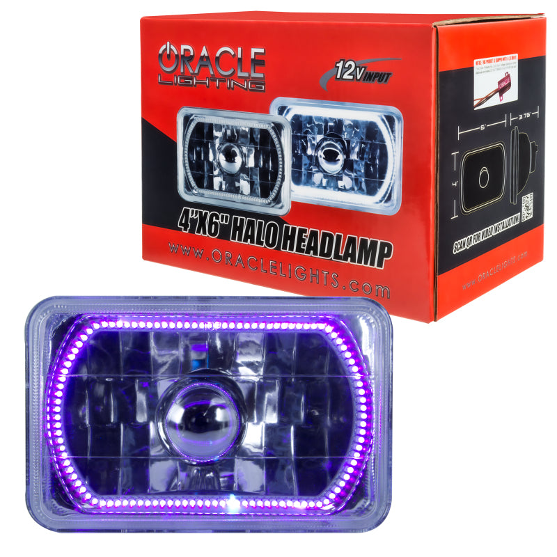 Oracle Pre-Installed Lights 4x6 IN. Sealed Beam - UV/Purple Halo Headlights ORACLE Lighting