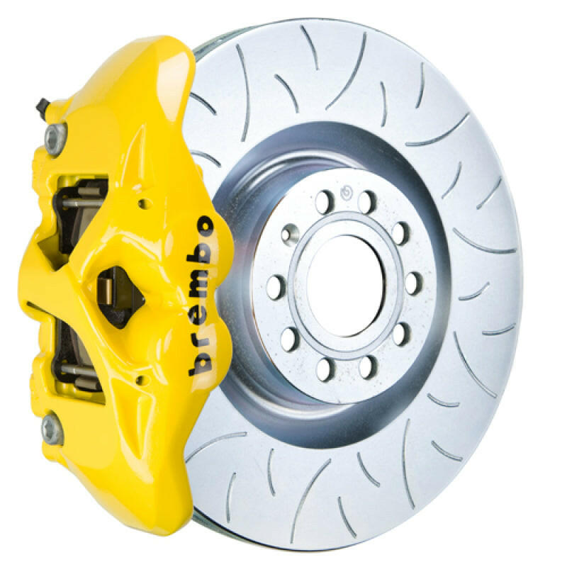 Brembo 14-20 A3 Front GT BBK 4 Piston Cast 345x30 1pc Rotor Slotted Type3-Yellow Brake Kits - Performance Slot Brembo