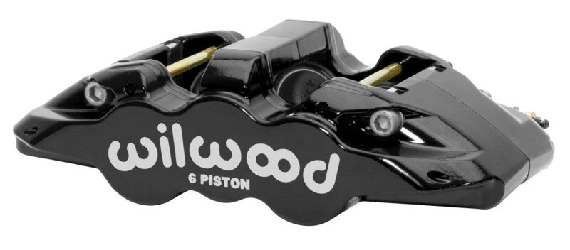 Wilwood Caliper - Aero-DS Forged Six-Piston Caliper Black 6.52in Piston 1.25in Rotor - Black Brake Calipers - Perf Wilwood