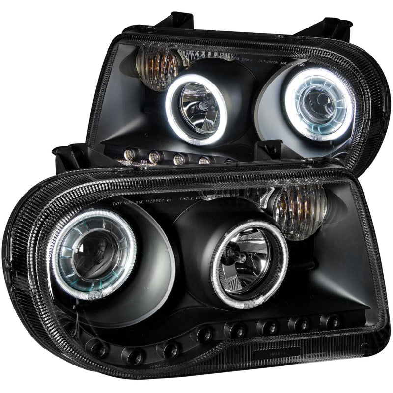 ANZO 2005-2010 Chrysler 300C Projector Headlights w/ Halo Black (CCFL) G2 Headlights ANZO