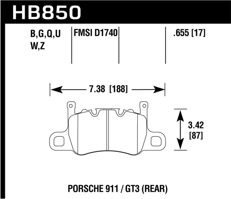 Hawk 14-17 Porsche 911 GT3 DTC-60 Race Rear Brake Pads Brake Pads - Racing Hawk Performance