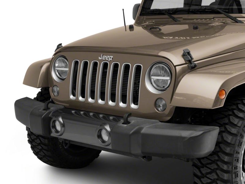 Raxiom 97-18 Jeep Wrangler TJ & JK Axial 7-In LED Headlights w/ DRL - Black Housing (Clear Lens) Headlights Raxiom