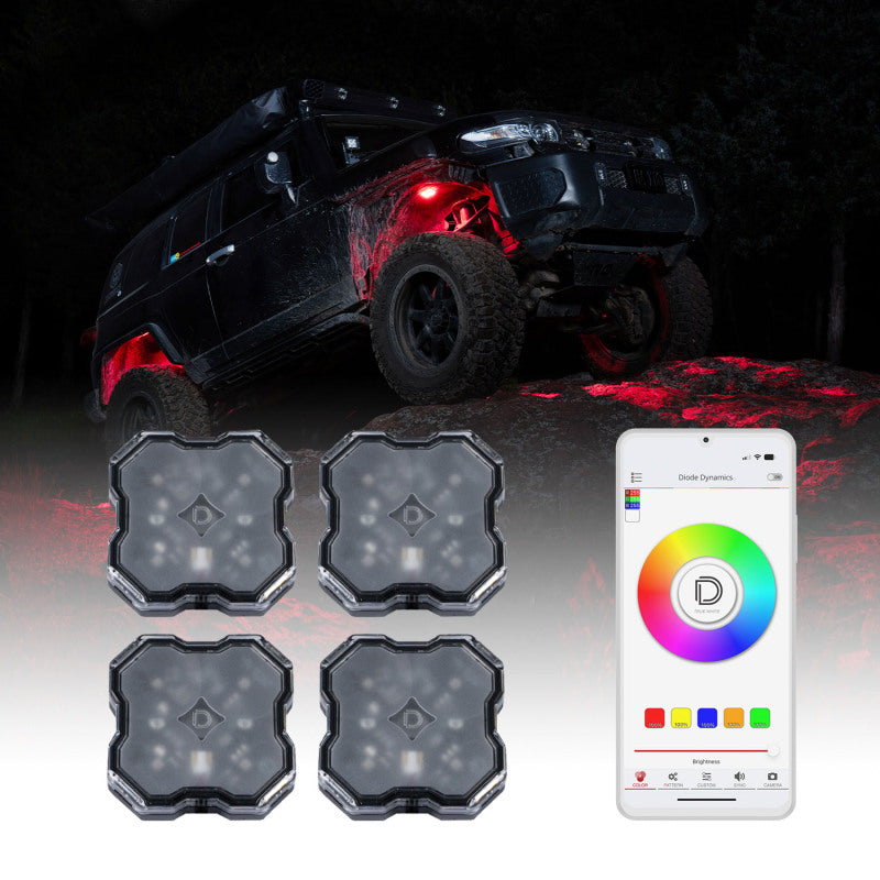 Diode Dynamics Stage Series SXS Rock Light Installer Kit RGBW M8 (4-pack) Light Accessories and Wiring Diode Dynamics