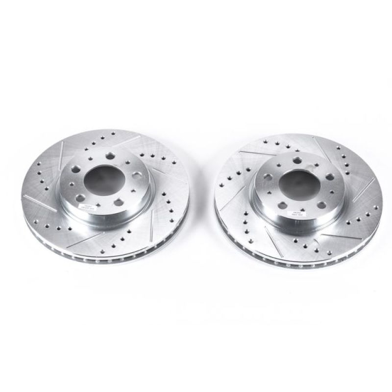 Power Stop 94-97 Volvo 850 Front Evolution Drilled & Slotted Rotors - Pair Brake Rotors - Slot & Drilled PowerStop