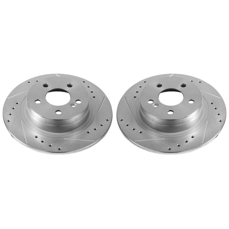 Power Stop 12-16 Mercedes-Benz C250 Rear Evolution Drilled & Slotted Rotors - Pair Brake Rotors - Slot & Drilled PowerStop