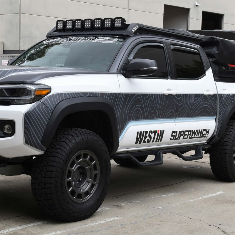 Westin 2016-2018 Toyota Tacoma Double Cab 4dr Wade In-Channel Wind Deflector 4pc - Smoke Wind Deflectors Westin