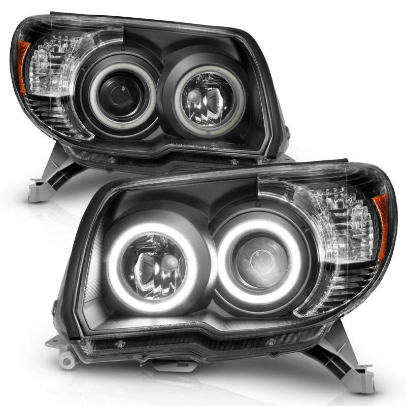 ANZO 2006-2009 Toyota 4Runner Projector Headlights w/ Halo Black Headlights ANZO