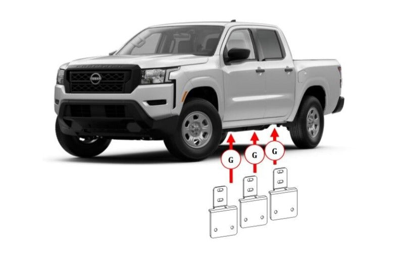 Go Rhino 05-26 Nissan Frontier (4dr) Dominator Xtreme Side Step Mounting Brackets - Tex. Blk Brackets Go Rhino