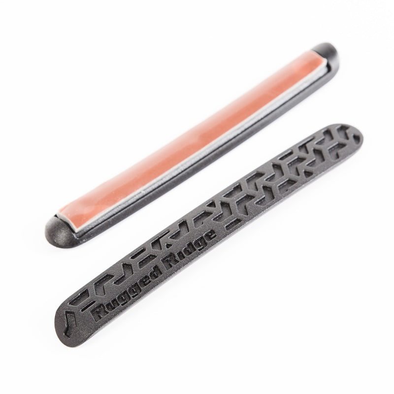 Rugged Ridge Elite Dr Hndle Inserts Black Tread 2Dr 07-18 Jeep Wrangler JK Doors Rugged Ridge