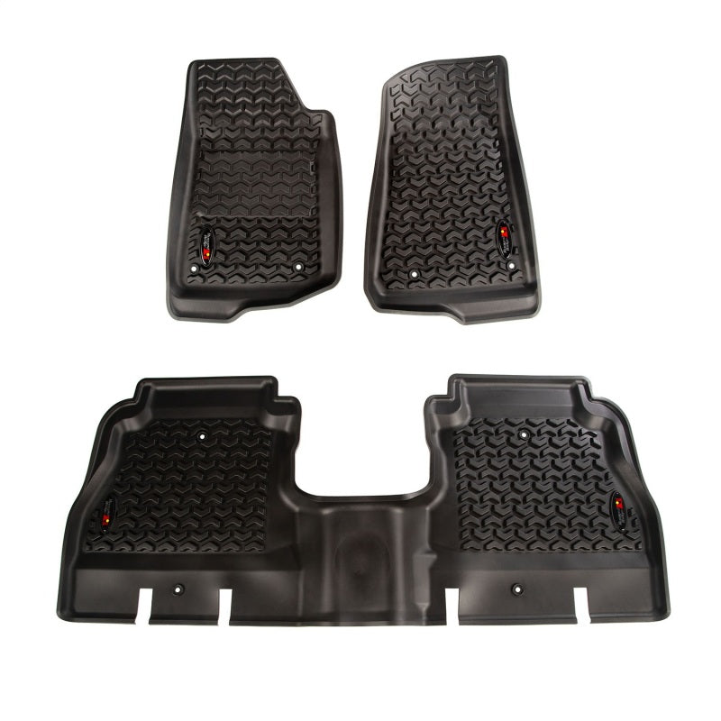 Rugged Ridge Floor Liner Front/Rear Black 2018-2020 Jeep Wrangler JL 4 Dr Floor Mats - Rubber Rugged Ridge
