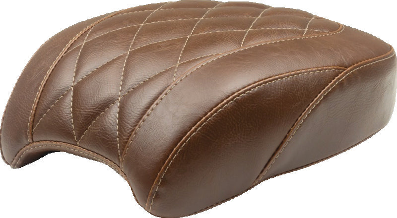 Mustang 18-21 Harley Street Bob Wide Tripper Passenger Seat Diamond Stitch - Brown Passenger Motorcycle Seats Mustang Motorcycle