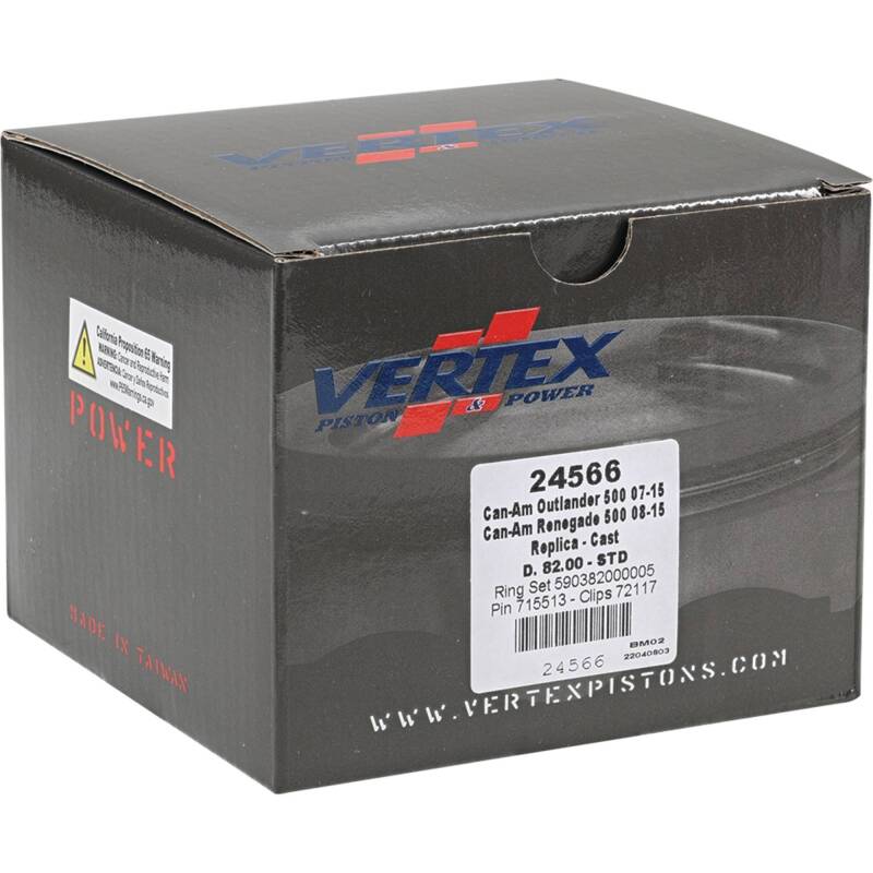 Vertex Piston 07-15 Can-Am Outlander 500 4x4 500cc Cast Replica Piston Kit Piston Sets - Powersports Vertex Pistons