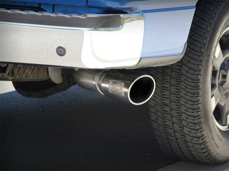 aFe MACHForce XP Exhaust Cat-Back SS-409 4in Polished Tip 11-12 Ford F-150 EcoBoost V6-3.5L (tt) Catback aFe